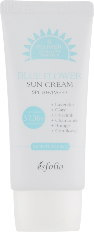Солнцезащитный крем с экстрактами синих трав - Esfolio Blue Flower Sun Cream SPF 50+/PA+++ — фото N2