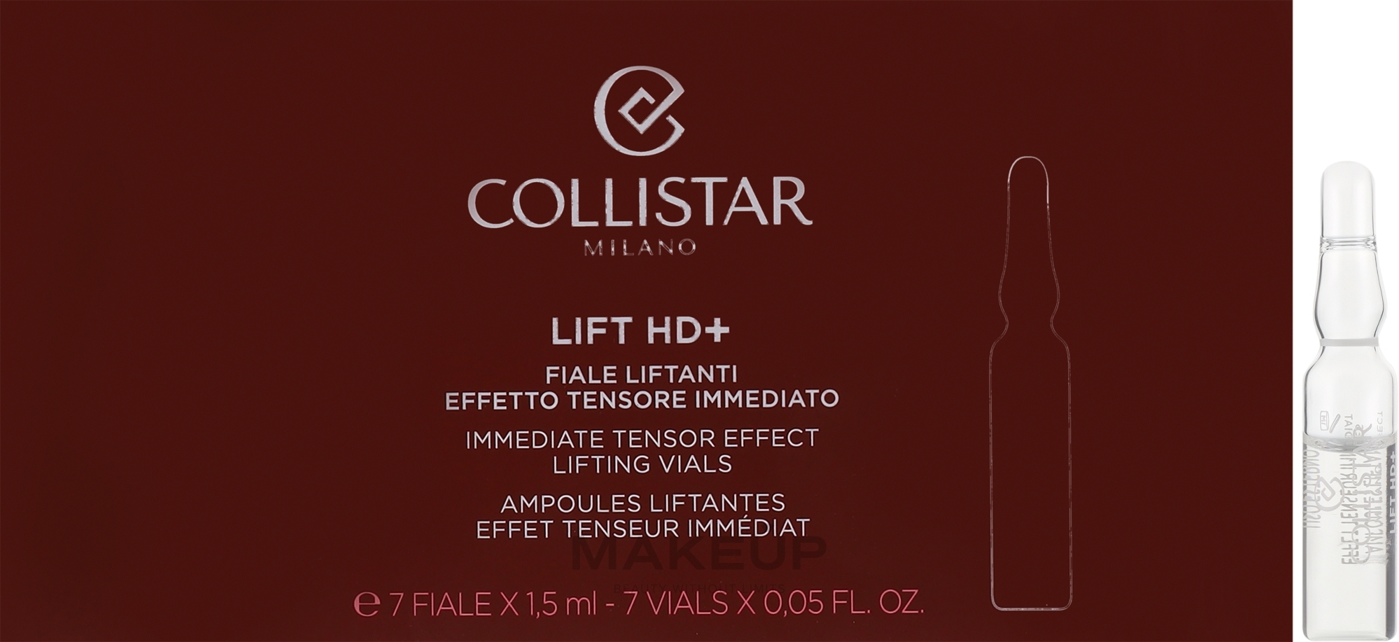 Ампулы с мгновенным эффектом лифтинга для лица, шеи и декольте - Collistar Lift HD+ Immediate Tensor Effect Lifting Vials — фото 7x1.5ml