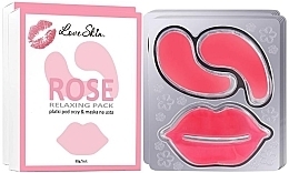 Набір гідрогелевих патчів для очей і губ з натуральним екстрактом троянди - Love Skin Rose Relaxing Pack — фото N1