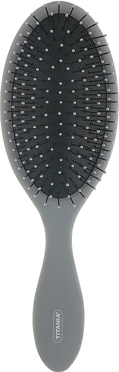 Массажная щетка для влажных волос, серая - Titania — фото N1