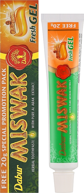 Гелевая зубная паста - Dabur Miswak Fresh Gel Toothpaste — фото N2