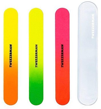 Набор разноцветных пилок для ногтей - Tweezerman Neon Hot Nail Filemates — фото N1