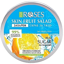 Парфумерія, косметика Скраб для обличчя й тіла "Апельсин і кюрасао" - Nature of Agiva Roses Skin Fruit Salad Orange & Curacao Nourishing Sugar Scrub
