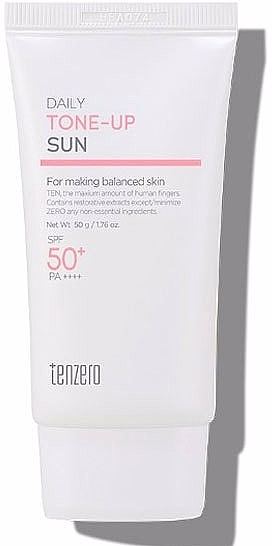 Тонізувальний сонцезахисний крем для обличчя - Tenzero Daily Tone Up Sun SPF 50+ Pa++++ — фото N1