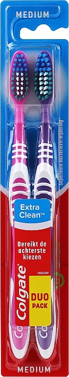 Набір "Експерт чистоти", зубні щітки середньої жорсткості, фіолетова + темно-рожева - Colgate Expert Cleaning Medium Toothbrush — фото N1