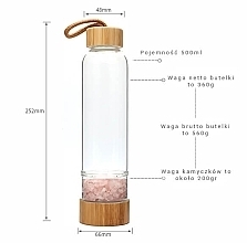 Пляшка для води з кристалами рожевого кварцу - Yeye — фото N5
