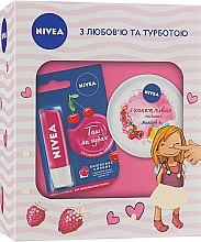 Духи, Парфюмерия, косметика Набор "Волшебная малинка" - NIVEA (l/balm/4.8g + b/cr/100ml)