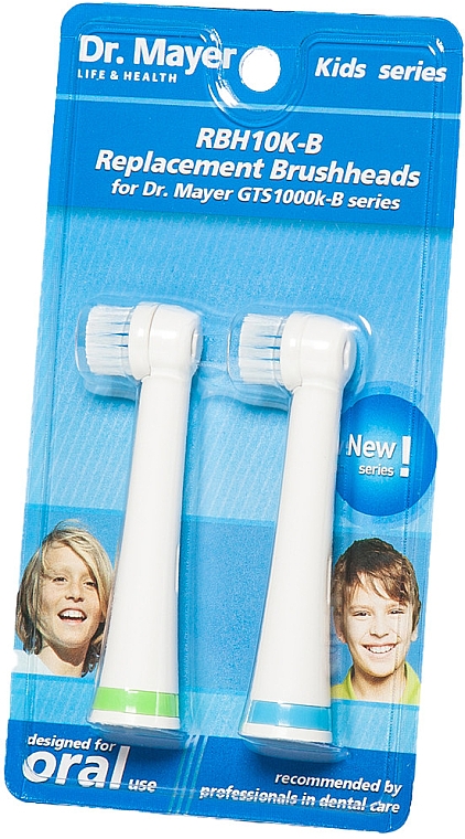 Насадки для электрической зубной щетки GTS1000K, голубые - Dr. Mayer RBH10K — фото N1