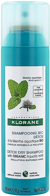 Сухой шампунь - Klorane Aquatic Mint Detox Dry Shampoo — фото N1