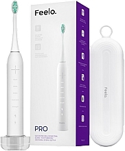 Парфумерія, косметика Електрична зубна щітка у футлярі, біла - Feelo Pro Sonic Toothbrush White