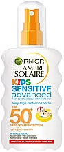 Сонцезахисний спрей для дітей - Garnier Ambre Solaire Kids Sensitive Advanced Spray SPF50 — фото N1