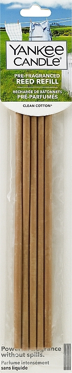 Ароматические палочки - Yankee Candle Clean Cotton Pre-Fragranced Reed Refill — фото N1