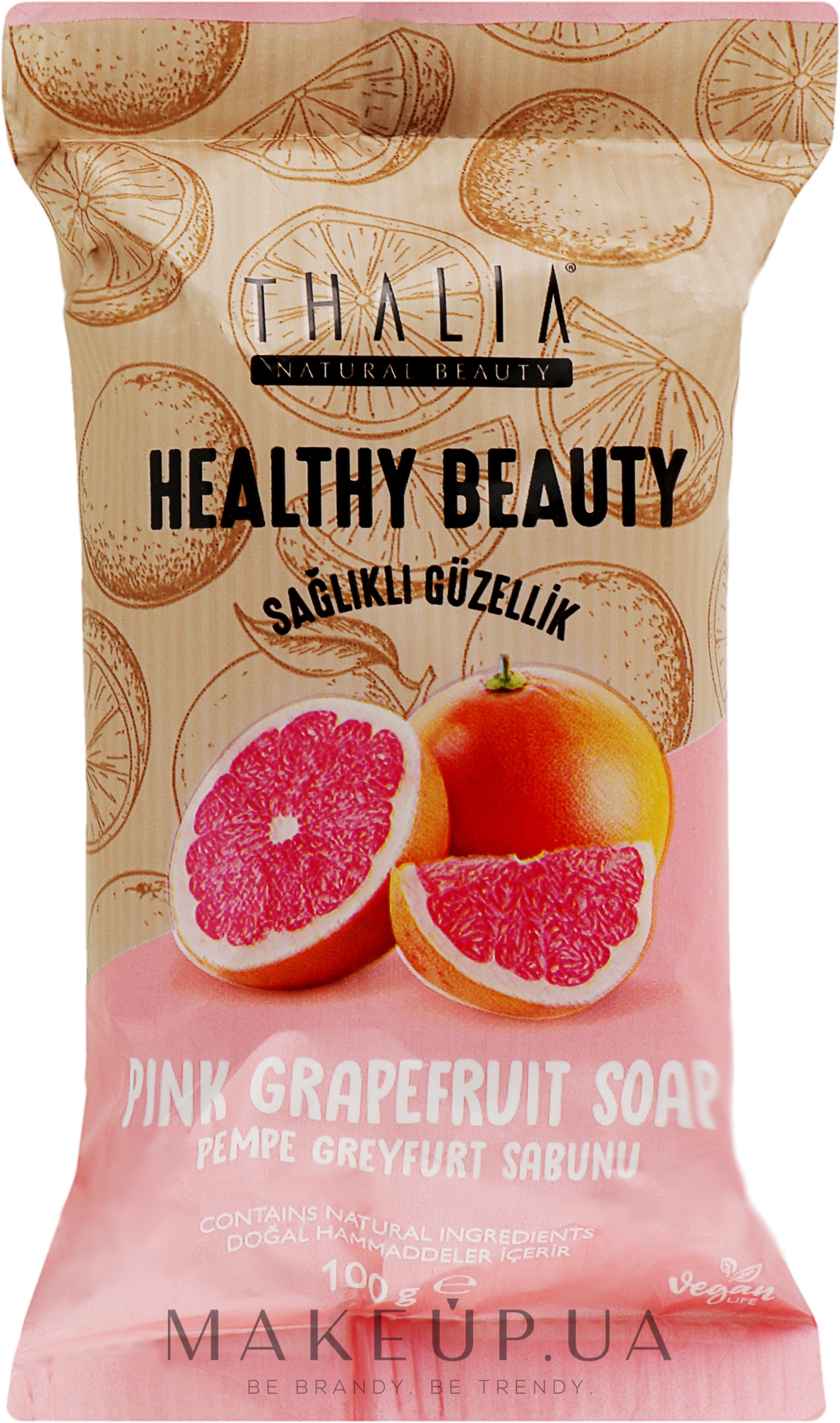 Натуральне мило з екстрактом рожевого грейпфрута - Thalia — фото 100g