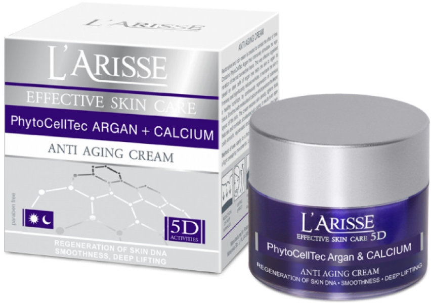 Крем против морщин 75+ - Ava Laboratorium L'Arisse 5D Anti-Wrinkle Cream Stem PhytoCellTech Argan + Calcium — фото N1