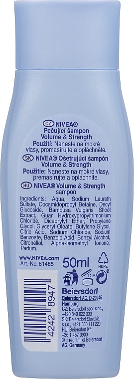 Шампунь "Объем и сила" - NIVEA Volumen & Kraft Shampoo (мини) — фото N2