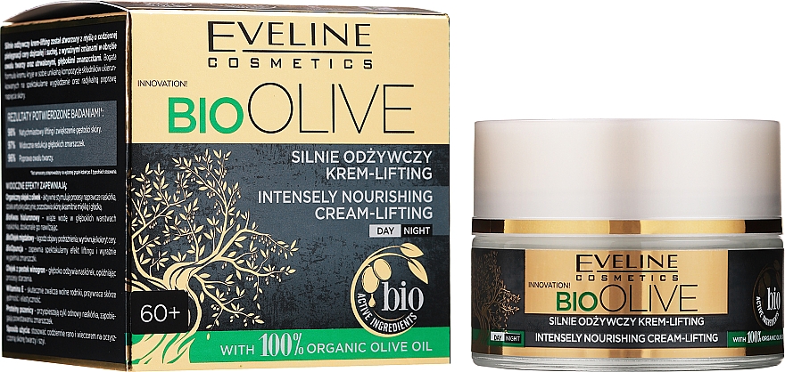 Інтенсивний живильний ліфтинг-крем для обличчя - Eveline Cosmetics Bio Olive Intensely Nourishing Cream-lifting — фото N2