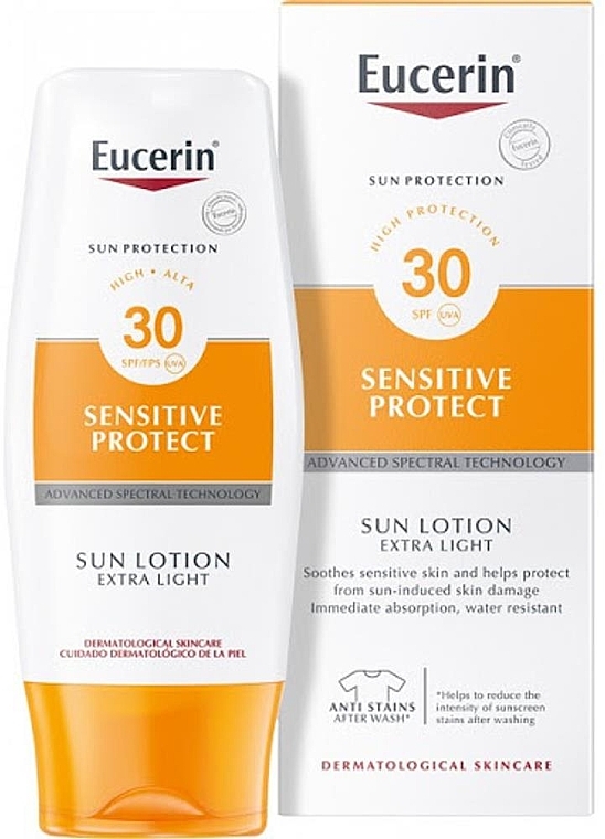 Сонцезащитный лосьон - Eucerin Sensitive Protect Extra Light SPF 30+  — фото N1