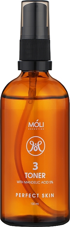 Тонер для лица с гиалуроновой и миндальной кислотой 5% - Moli Cosmetics Perfect Skin — фото N1