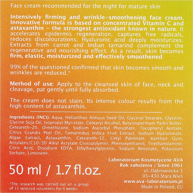 Нічний крем для обличчя з вітаміном С - Ava Laboratorium C+ Strategy Pro-intensive Nourishment Face Cream — фото N3