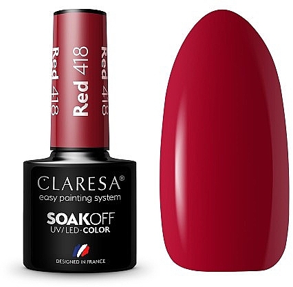 Набор гель-лаков для ногтей №22 - Claresa SoakOff UV/LED Color Red/Celebration (gel/polish/2x5g) — фото N2