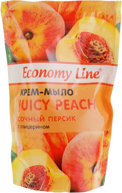 Рідке крем-мило "Соковитий персик", з гліцерином - Economy Line Tropical Fruits Cream Soap — фото N2
