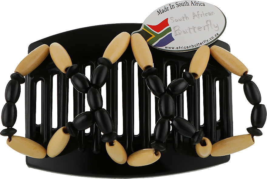 Затискач для волосся Beada 003, на чорних гребенях, для дуже густого волосся - African Butterfly Hair Clip — фото N1