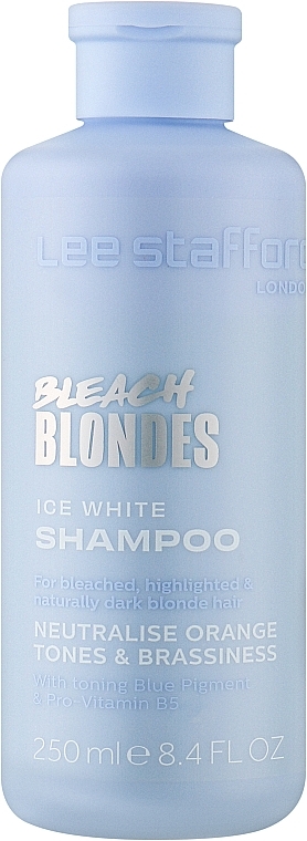 Шампунь із синім пігментом для світлого волосся - Lee Stafford Bleach Blondes Ice White Toning Shampoo — фото N1