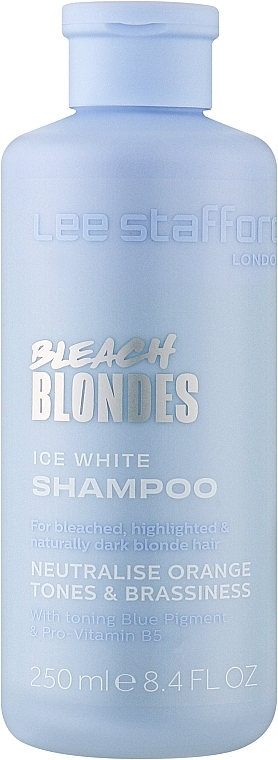 Шампунь с синим пигментом для светлых волос - Lee Stafford Bleach Blondes Ice White Toning Shampoo — фото N1