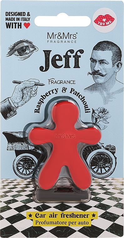 Mr&Mrs Fragrance Jeff Raspberry&Patchouli - Ароматизатор для авто — фото N1