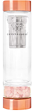 Духи, Парфюмерия, косметика Стеклянная бутылка для воды и чая с розовым кварцем, 350 мл - Crystallove Glass Water And Tea Bottle With Pink Quartz
