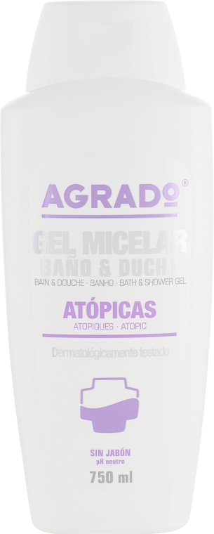 Міцелярний гель для душу, для шкіри, схильної до алергії - Agrado Bath and Shower Micellar Gel — фото N1