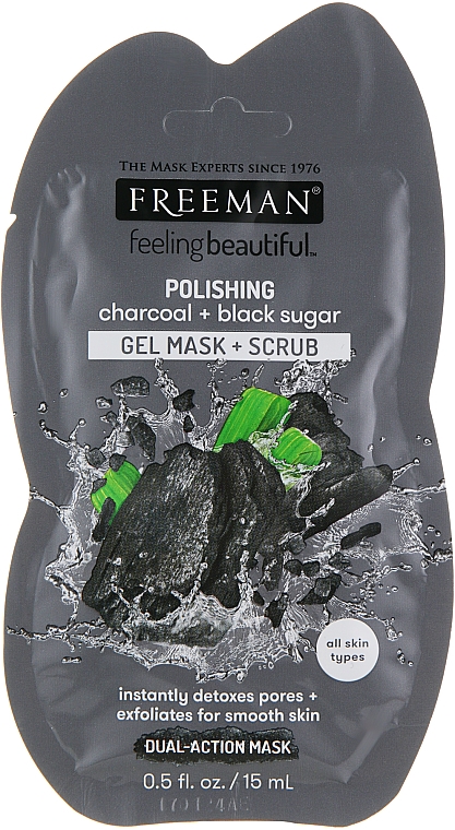 Маска для лица "Черный Сахар" - Freeman Feeling Beautiful Charcoal & Black Sugar Polishing Mask (мини)