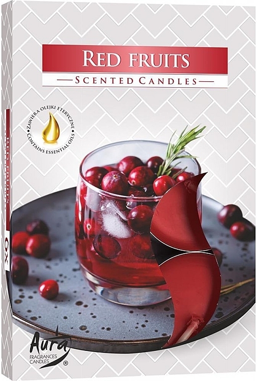 Набір чайних свічок "Червоні фрукти" - Bispol Red Fruits Scented Candles — фото N1