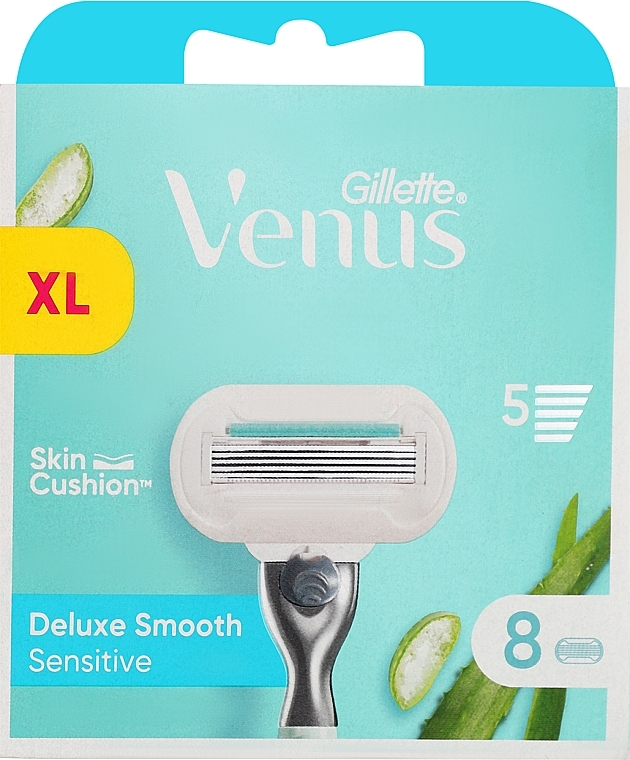 Сменные кассеты для бритья, 8 шт. - Gillette Venus Deluxe Smooth Sensitive — фото N1