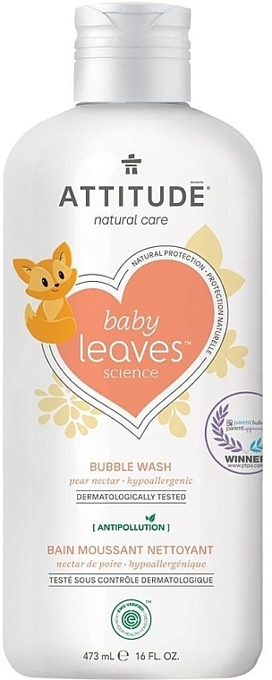 Піна для ванни з грушевим нектаром - Attitude Natural Bubble Wash  Pear Nectar — фото N1