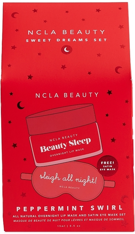 Набір - NCLA Beauty Sweet Dreams Peppermint Swirl Lip Mask Gift Set (lip mask/15ml + sleeping mask/1pc) — фото N1