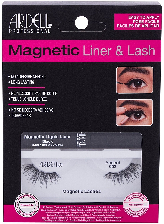 Набір - Ardell Magnetic Lash & Liner Lash Accent 002 (eye/liner/2.5g + lashes/2pc) — фото N1