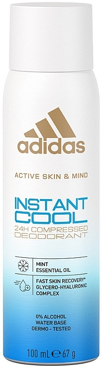 Дезодорант-антиперспирант в спрее, для женщин - Adidas Active Skin & Mind Instant Cool 24h Deodorant — фото N1