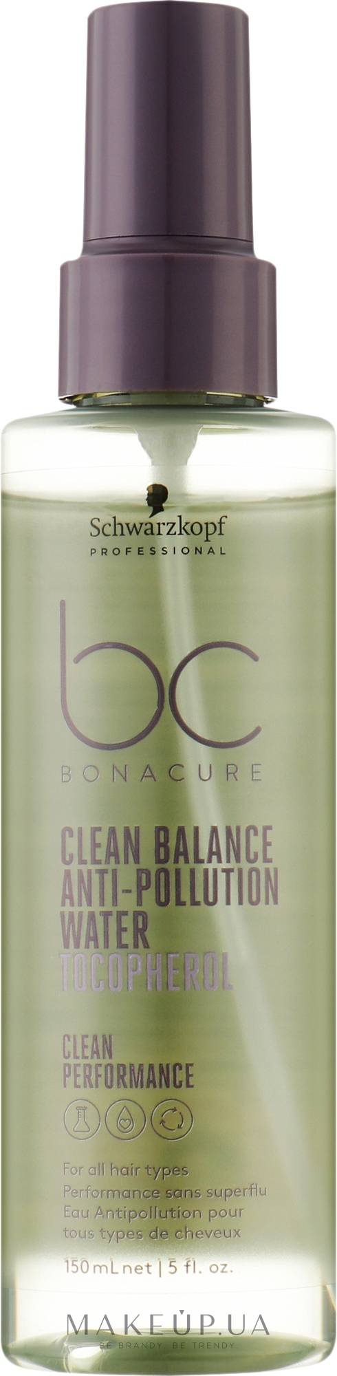 Спрей для волос - Schwarzkopf Professional Bonacure Clean Balance Anti-Pollution Water Tocopherol — фото 150ml