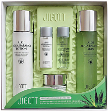 Духи, Парфюмерия, косметика Набор - Jigott Aloe Aqua Balance Skin Care Set 3 (f/toner/150ml + f/toner/30ml + f/emulsion/150ml + f/emulsiom/30ml + f/cream/50ml)