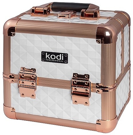 Кейс для косметики №43, белый, розовое золото - Kodi Professional — фото N1