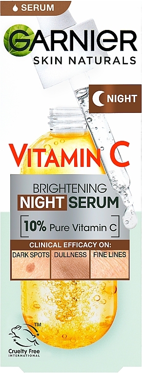 Ночная сыворотка с витамином С для уменьшения видимости пигментных пятен, морщин и выравнивания тона кожи - Garnier Skin Active Vitamin C Night Serum — фото N3