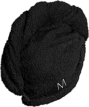 Рушник-тюрбан для сушки волосся, чорний - MAKEUP — фото N4