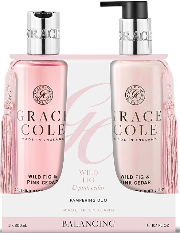 Набір - Grace Cole Wild Fig & Pink Cedar Body Duo (sh/gel/300ml + h/body/lot/300ml) — фото N1