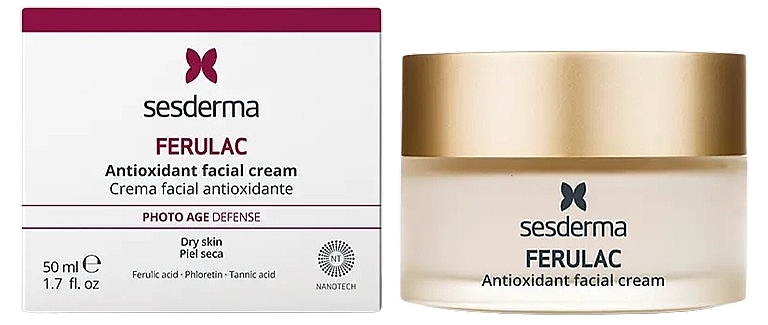 Антиоксидантний крем для сухої шкіри обличчя - SesDerma Laboratories Ferulac Antioxidant Facial Cream — фото N2