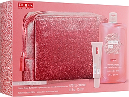 Духи, Парфюмерия, косметика Набор - Pupa Glitter Lab Frizzy Daily Dose (bag + lip balm/15 ml + cream/200ml)