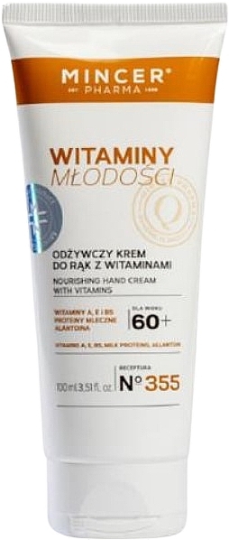 Крем для рук питательный с витаминами 60+ - Mincer Pharma Witaminy Nourishing Hand Cream with Vitamins — фото N1