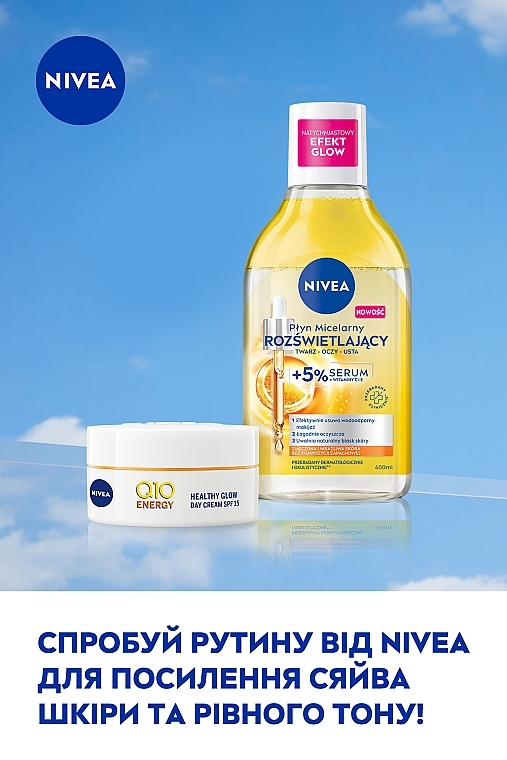 Набор женский - NIVEA Energy & Glow 2024 (cr/50ml + m/water/400ml) — фото N6