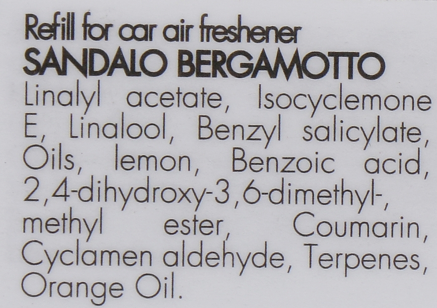 Картридж для аромадифузора в авто "Сандал и бергамот" - Millefiori Milano Icon Refill Sandalo Bergamotto — фото N2
