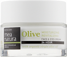 Парфумерія, косметика Зволожувальний і відновлювальний крем для обличчя й очей - Mea Natura Olive 24h Moisturizing And Revitalizing Face&Eyes Cream